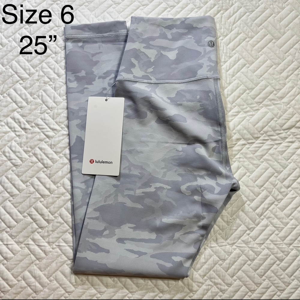 🍋 Lululemon wunder under HR white camo sz 6